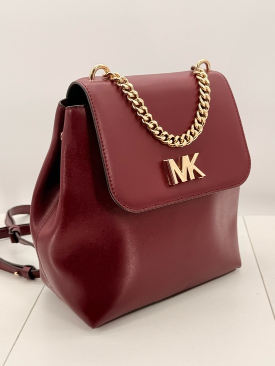 Michael Kors Handbags - MICHAEL KORS Mott Leather Backpack Burgundy Merlot Gold Tone Hardware